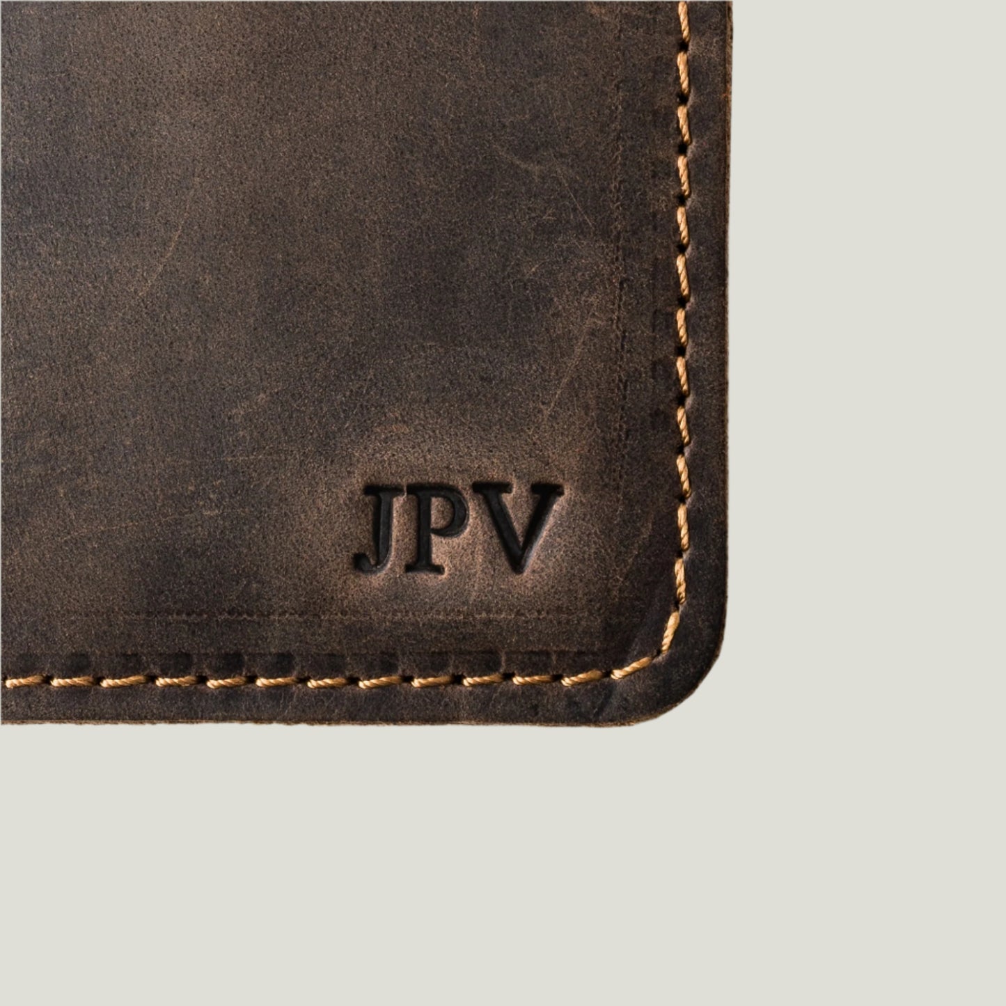 Chestnut Leather Passport Wallet by Atelier PEGAI, handcrafted for durability and personalization, featuring rich top-grain leather and custom fire-branded initials.
