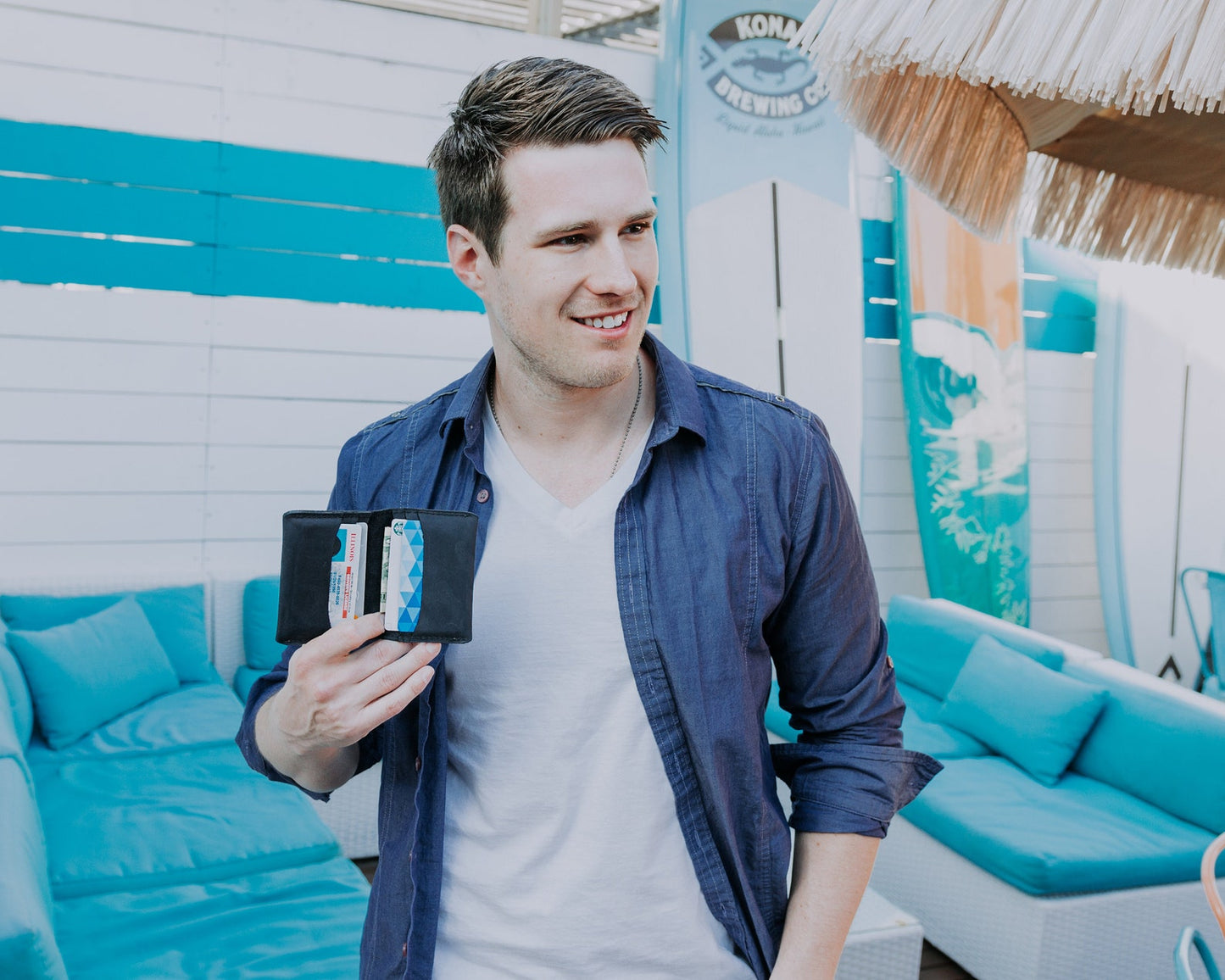 Charcoal Champaign Leather Wallet – a handcrafted bifold with 4 card slots, hidden pockets, and fire-branded initials for a personalized touch. Stylish & functional.