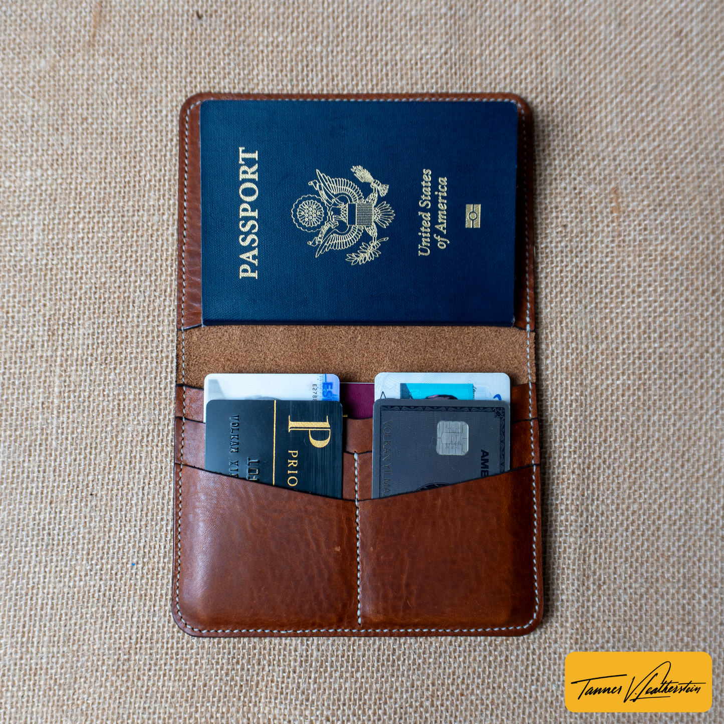 Pike Leather Passport Wallet | Vegtan Brown