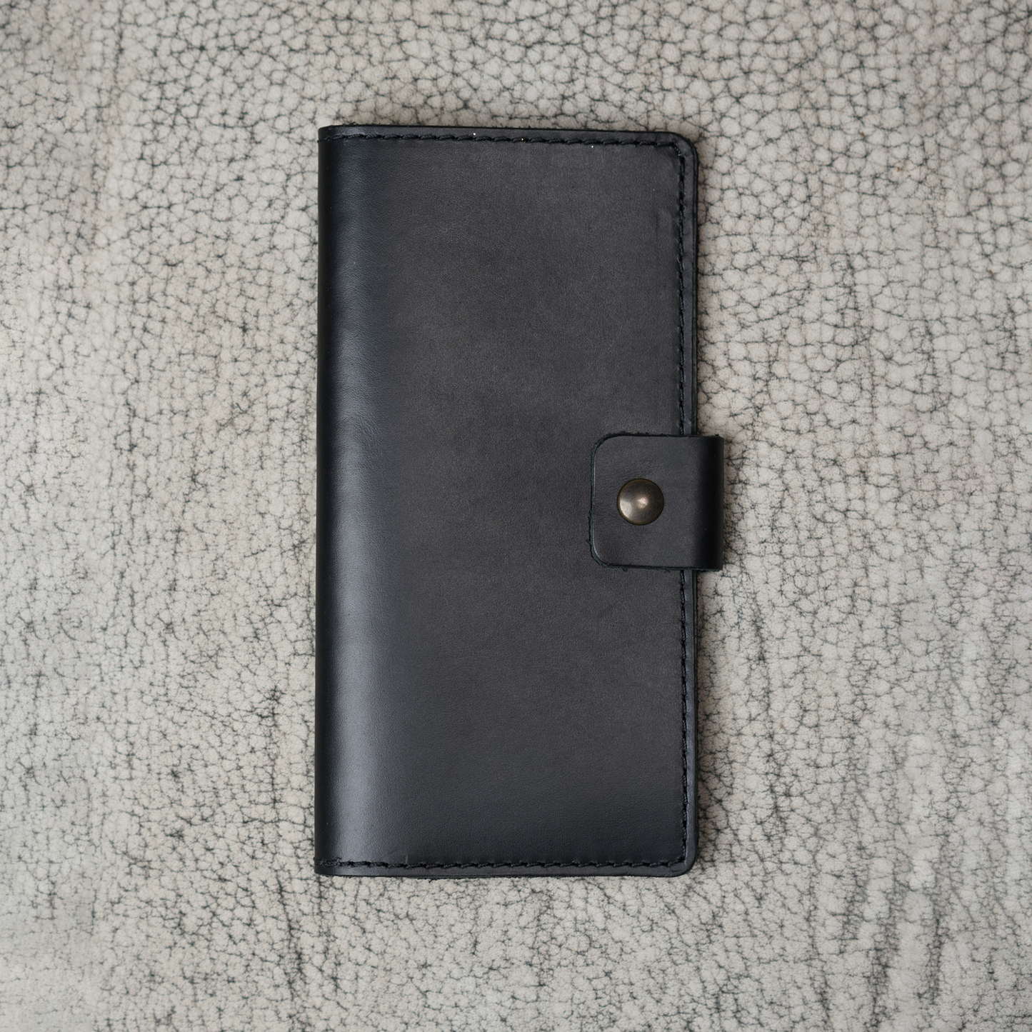 Clark Leather Checkbook Cover | Dual Tone Black