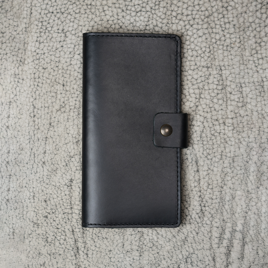 Clark Leather Checkbook Cover | Dual Tone Black