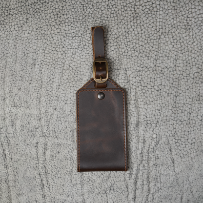Bond Leather Luggage Tag | Dual Tone Coffee