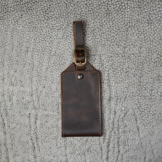 Bond Leather Luggage Tag | Dual Tone Coffee