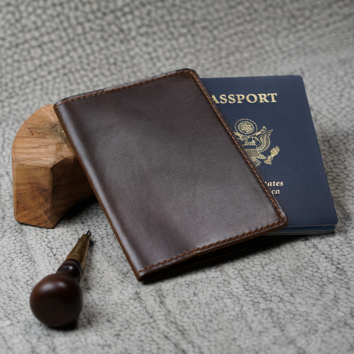 DeKalb Leather Passport Cover | Dual Tone Coffee