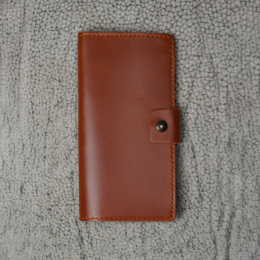 Clark Leather Checkbook Cover | Dual Tone Whiskey