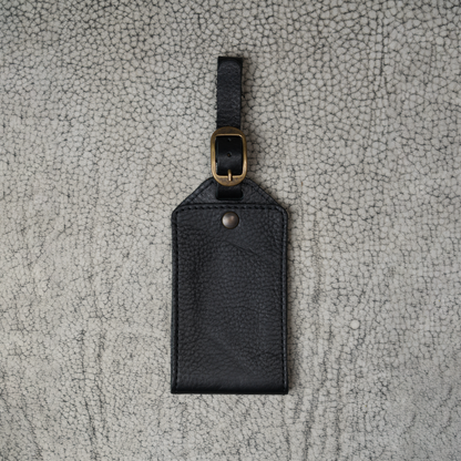Bond Leather Luggage Tag | Dymnos Black