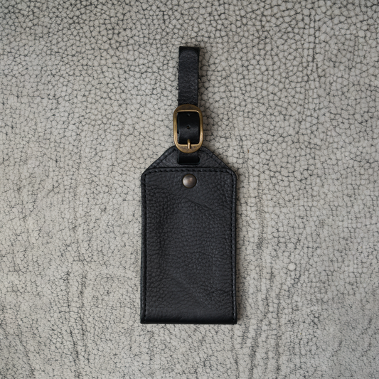 Bond Leather Luggage Tag | Dymnos Black