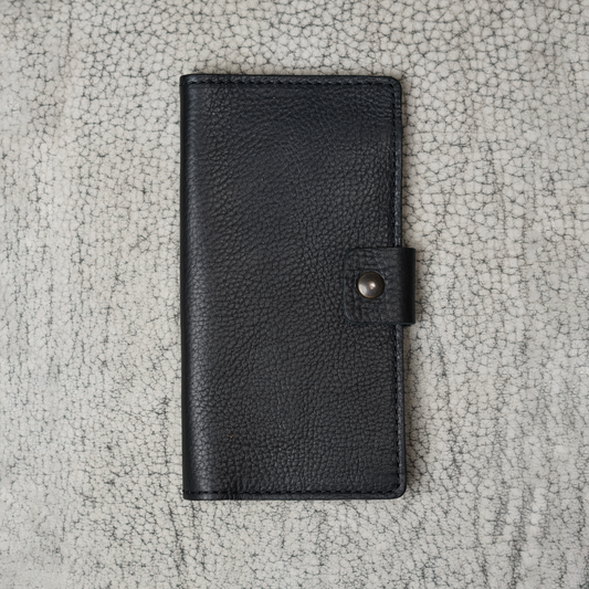Clark Leather Checkbook Cover | Dymnos Black