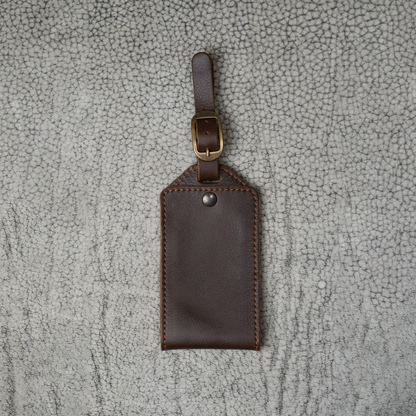 Bond Leather Luggage Tag | Dymnos Brown