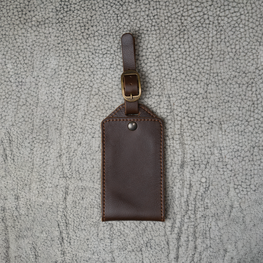 Bond Leather Luggage Tag | Dymnos Brown