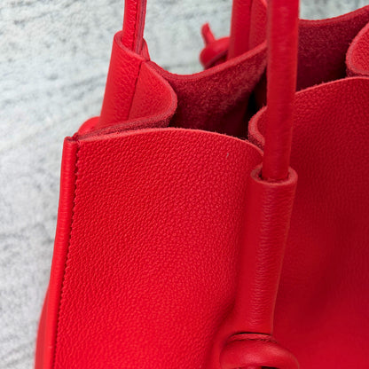 Flora Everyday Leather Tote | Togo Calf Red