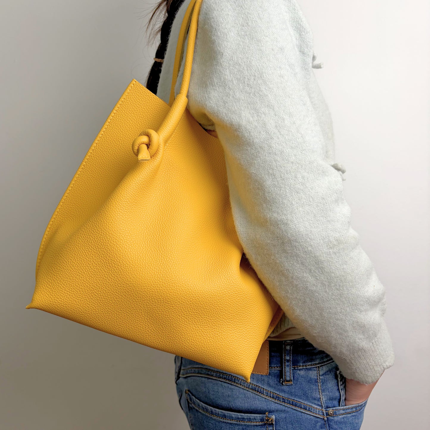 Flora Everyday Leather Tote | Togo Calf Yellow