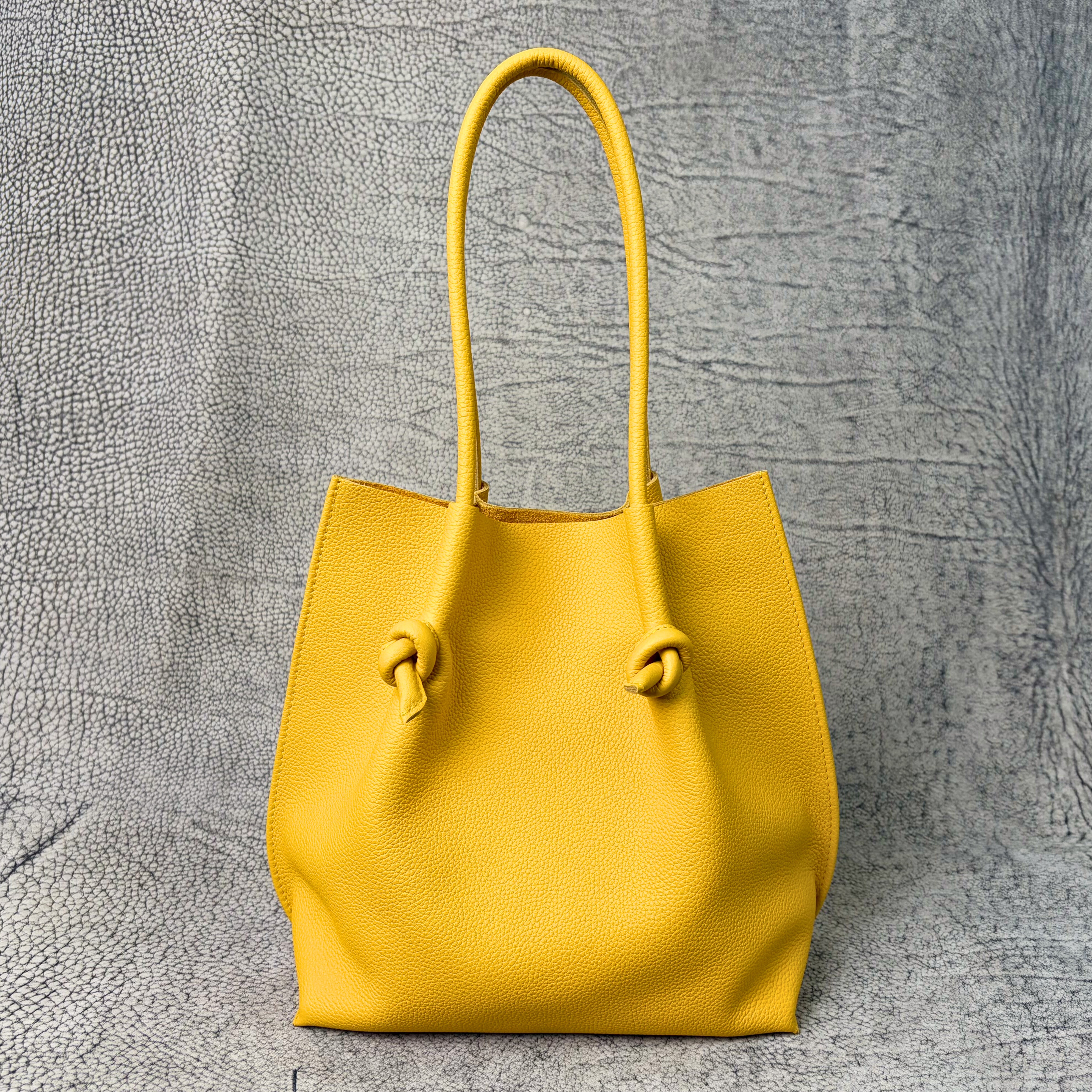 Flora Everyday Leather Tote | Togo Calf Yellow – Atelier Pegai
