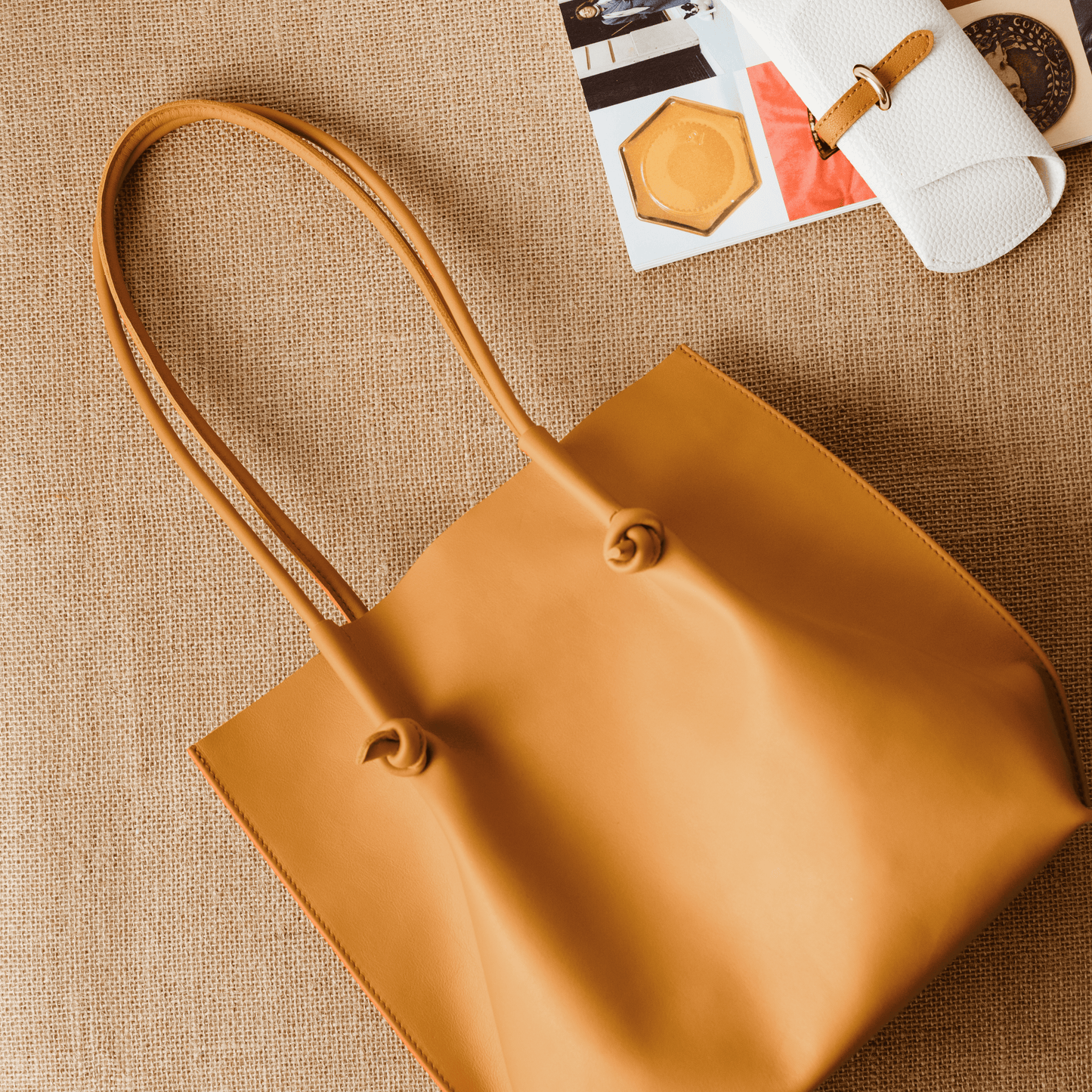 Flora Everyday Leather Tote | Smooth Calf Orange