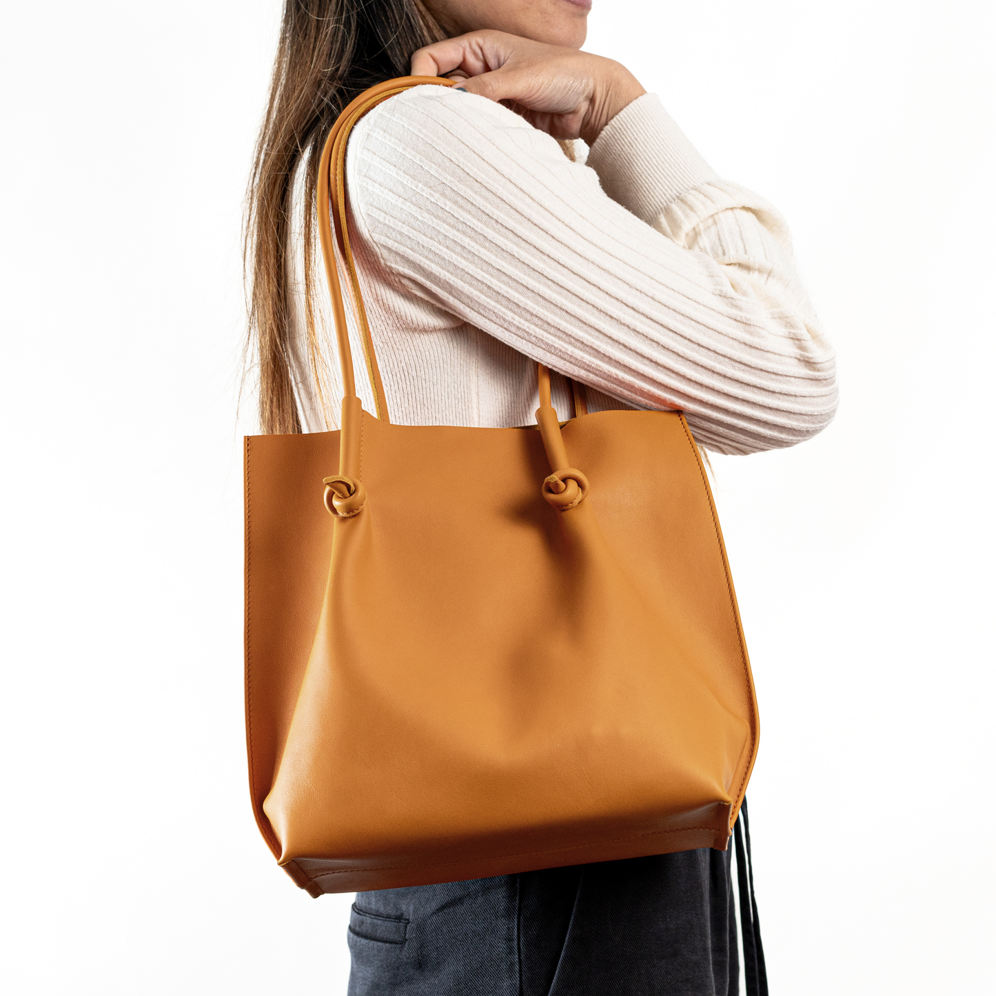 Flora Everyday Leather Tote | Smooth Calf Orange