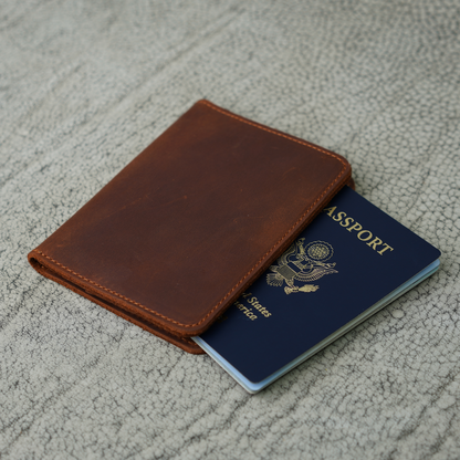 Pike Leather Passport Wallet | Mahogany Brown