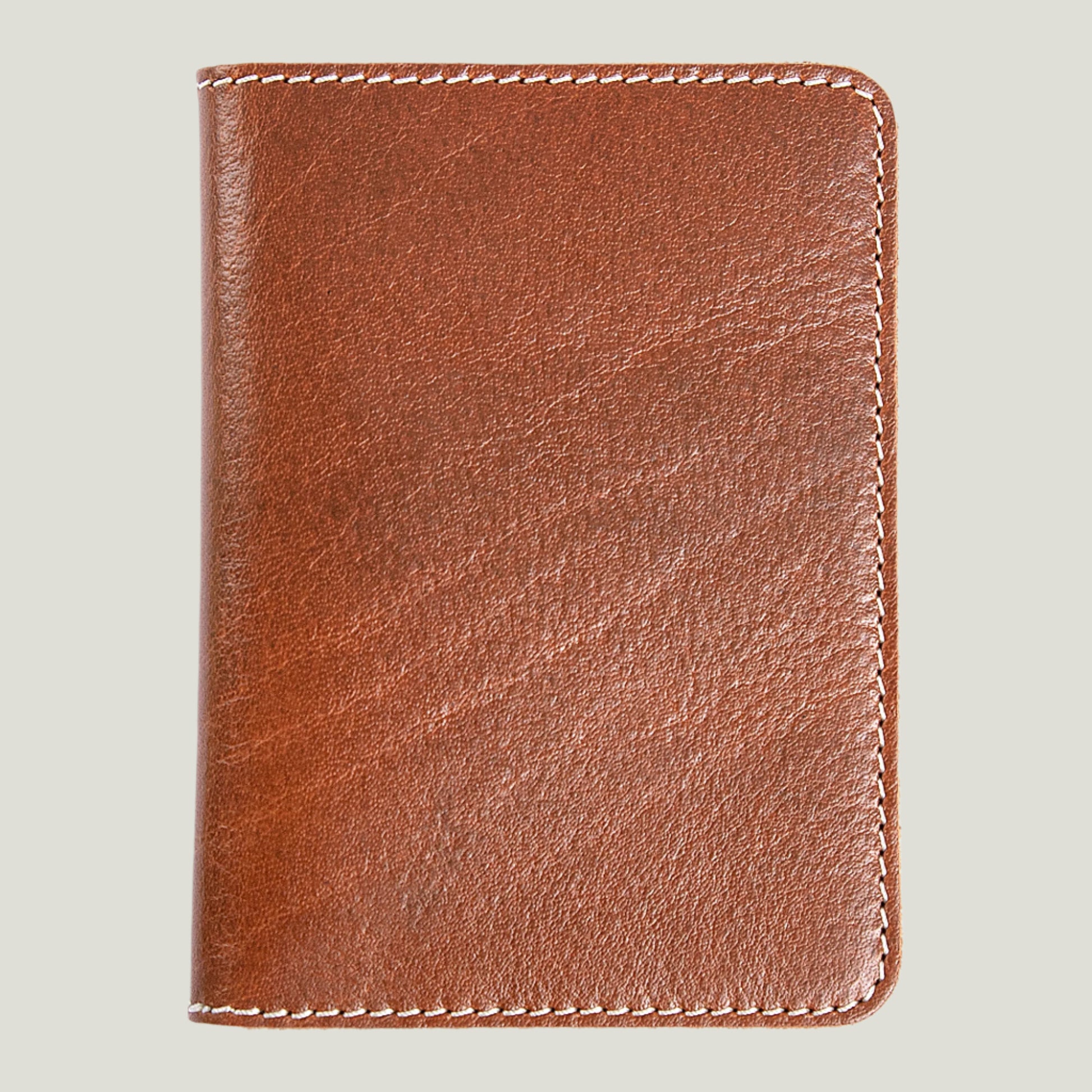 handcrafted leather travel wallet detail closeup