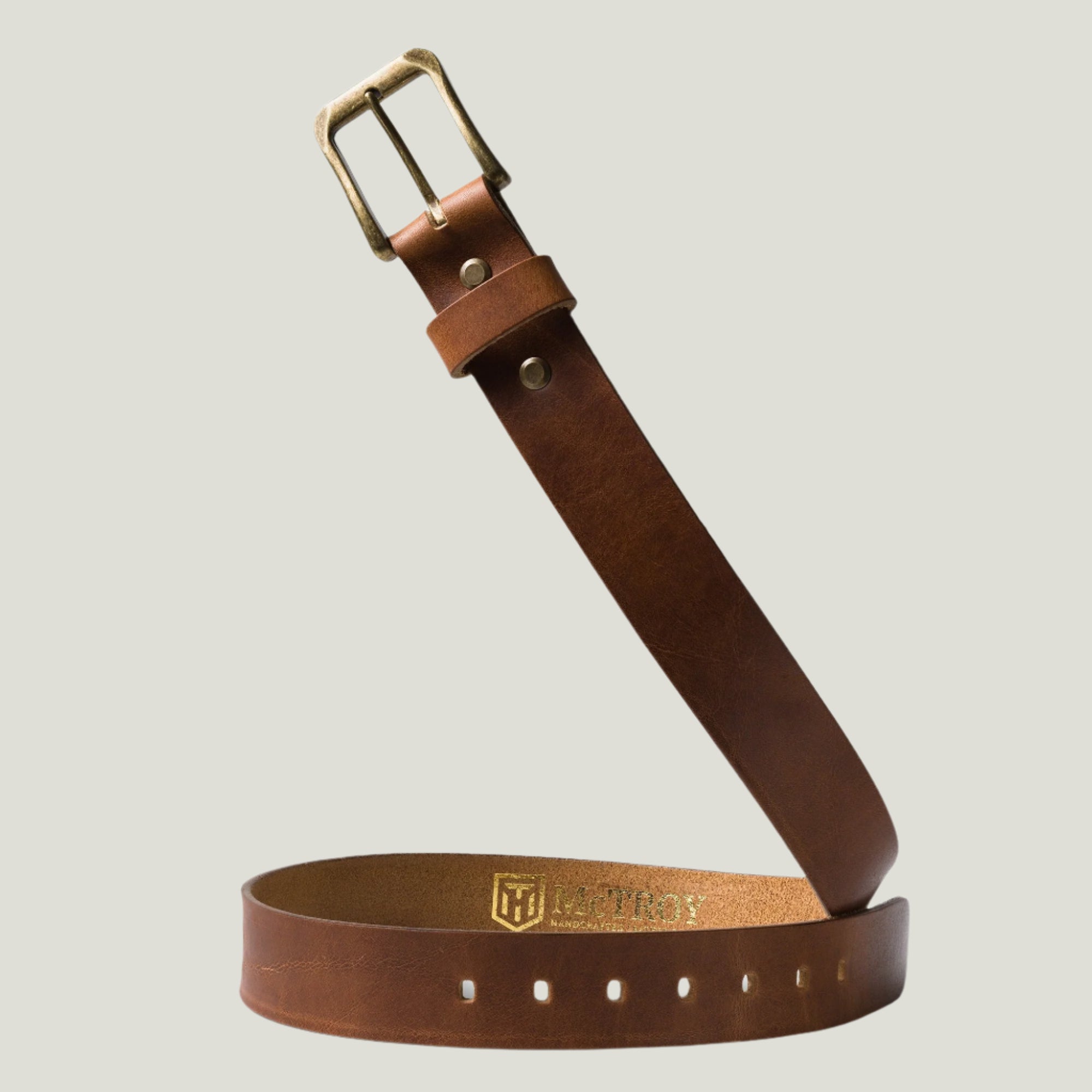 McTroy Men's Leather Belt | Saddle Brown – Atelier Pegai